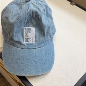 God Is Dope Blue Denim Cap